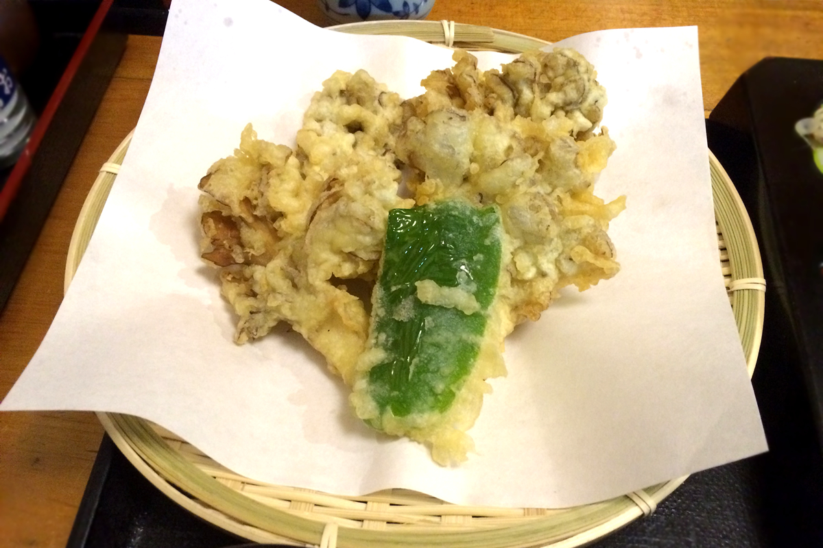 そば処一水 水上特産舞茸「すこやか」を使用した舞茸天ぷら